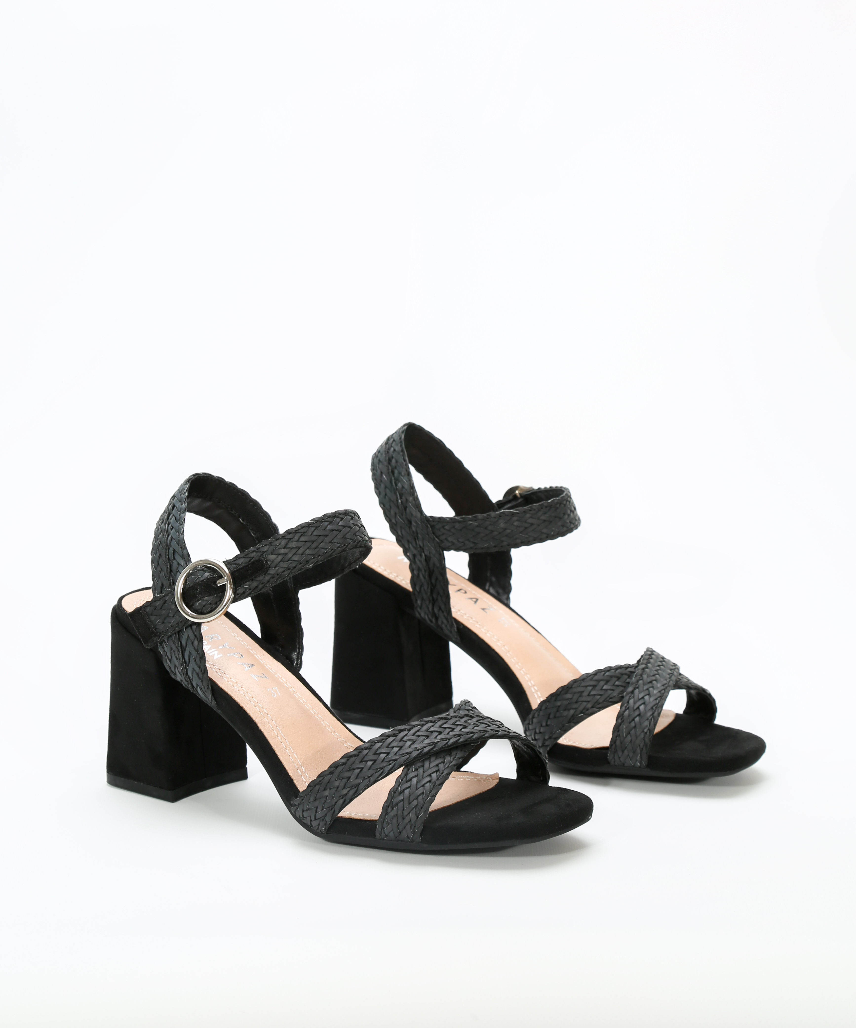 Sandalias tacón tiras trenzadas image number null